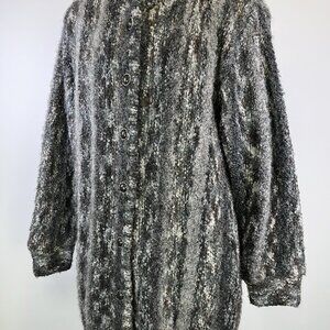 Vintage 80s Lilly of California Wool Blend Knit Cardigan Sweater Petite Small